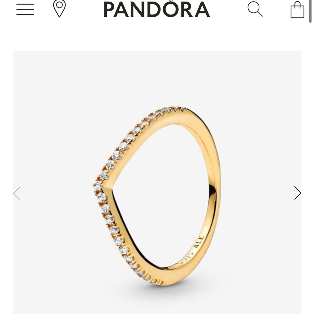 Pandora Sparkling Wishbone Ring